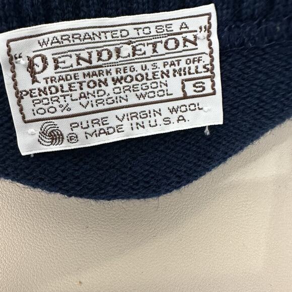 Vtg Pendleton Wool Sweater Vest Womens S Blue Scottish Dogs Preppy Dark Academia - Picture 13 of 15